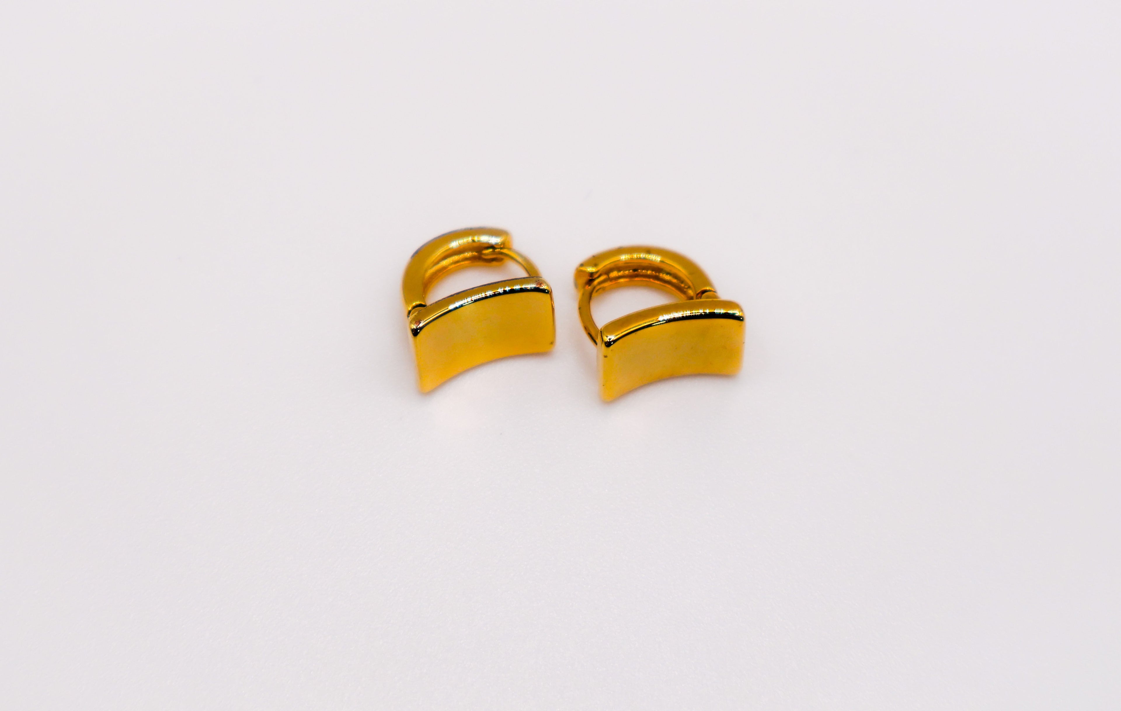 Golden Lock Rectangle Earrings – Elegant Gold-Plated Jewelry for Women
