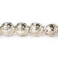 9x8mm Sterling Silver Plated Brass Circle Cut Ovals 8 inch 21 beads
