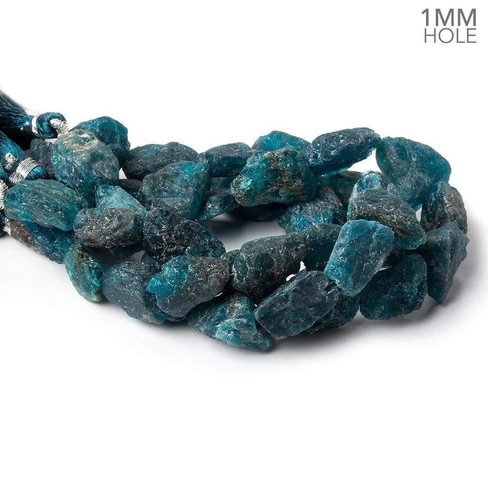 13x10mm Matte Neon Apatite Natural Crystals 7.5 inch 11 beads