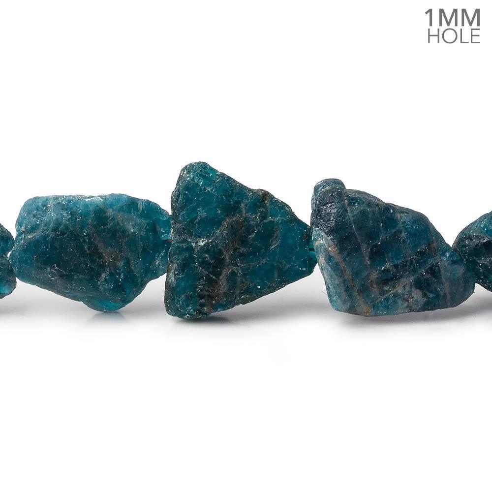 13x10mm Matte Neon Apatite Natural Crystals 7.5 inch 11 beads