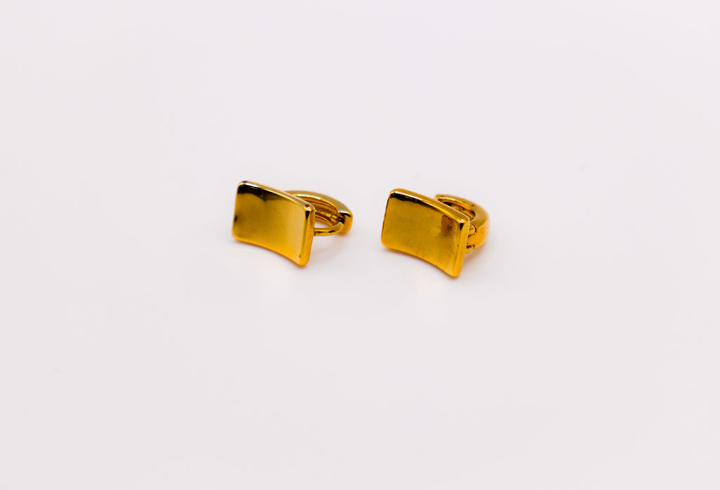 Golden Lock Rectangle Earrings – Elegant Gold-Plated Jewelry for Women