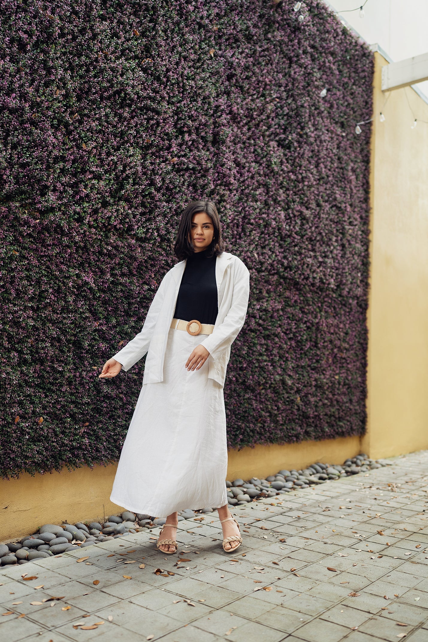 LINA BELTED SKIRT IN BLACK