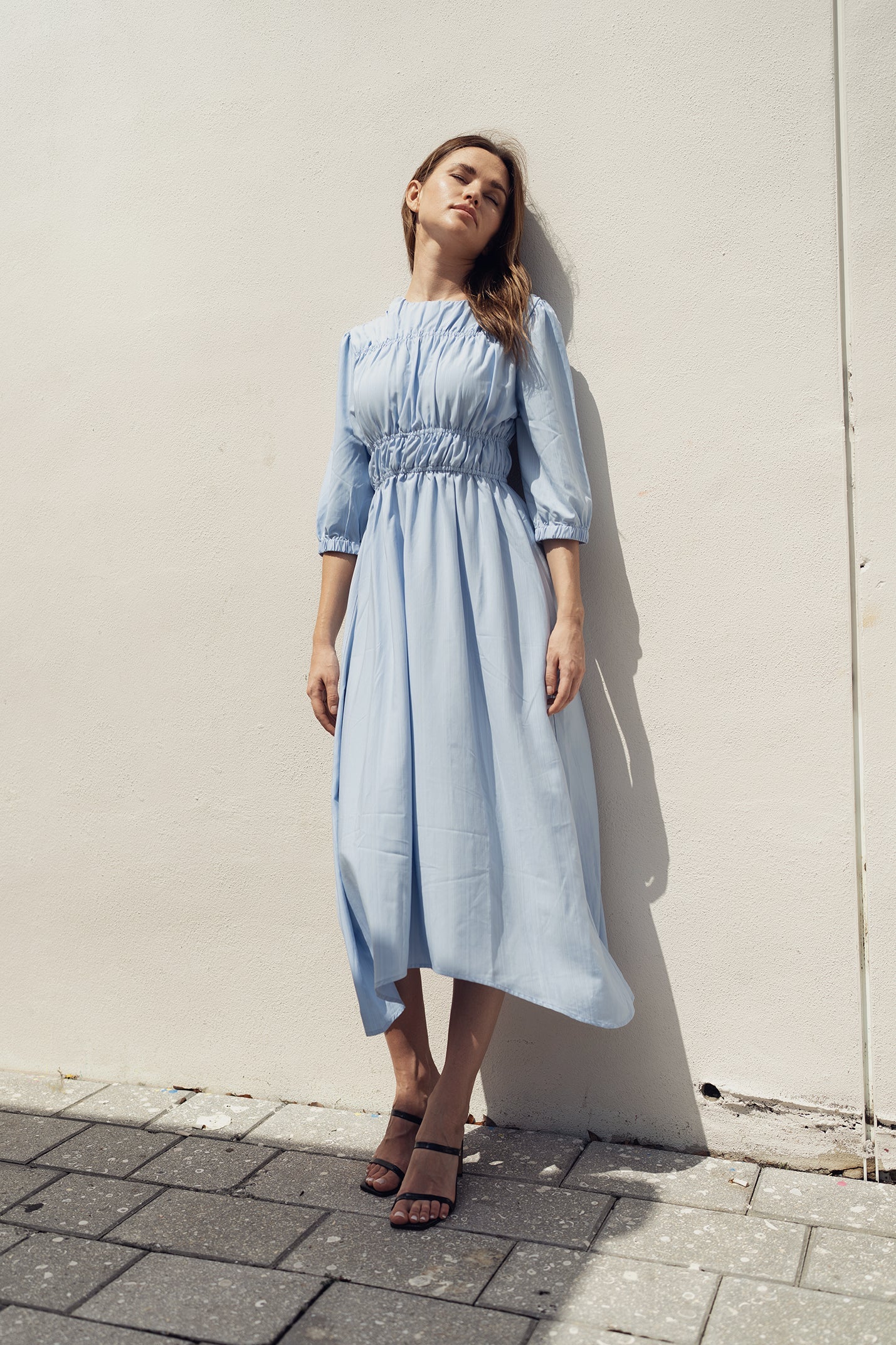 SKY SMOCKING DRESS