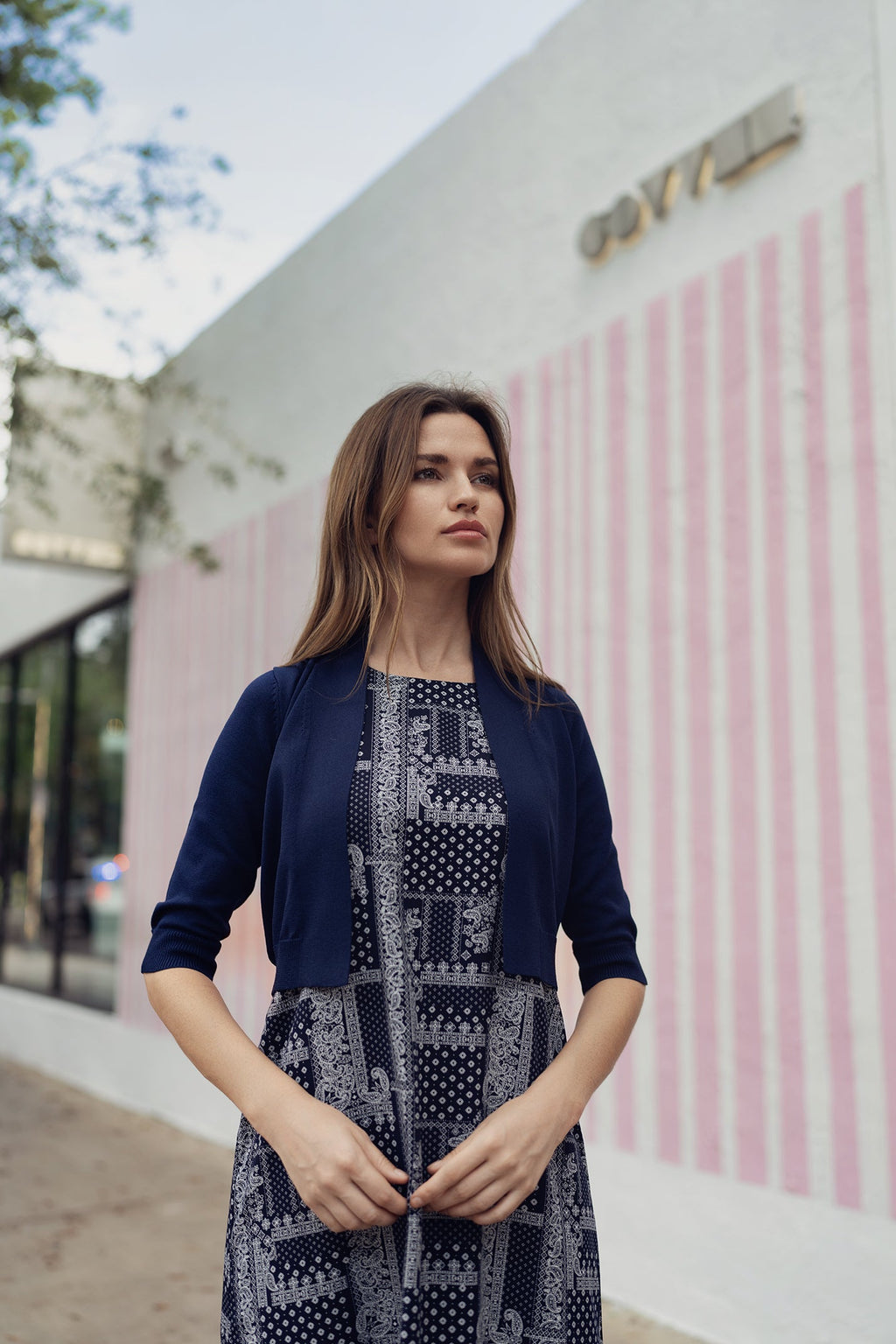 PAISLEY JUMPER IN NAVY