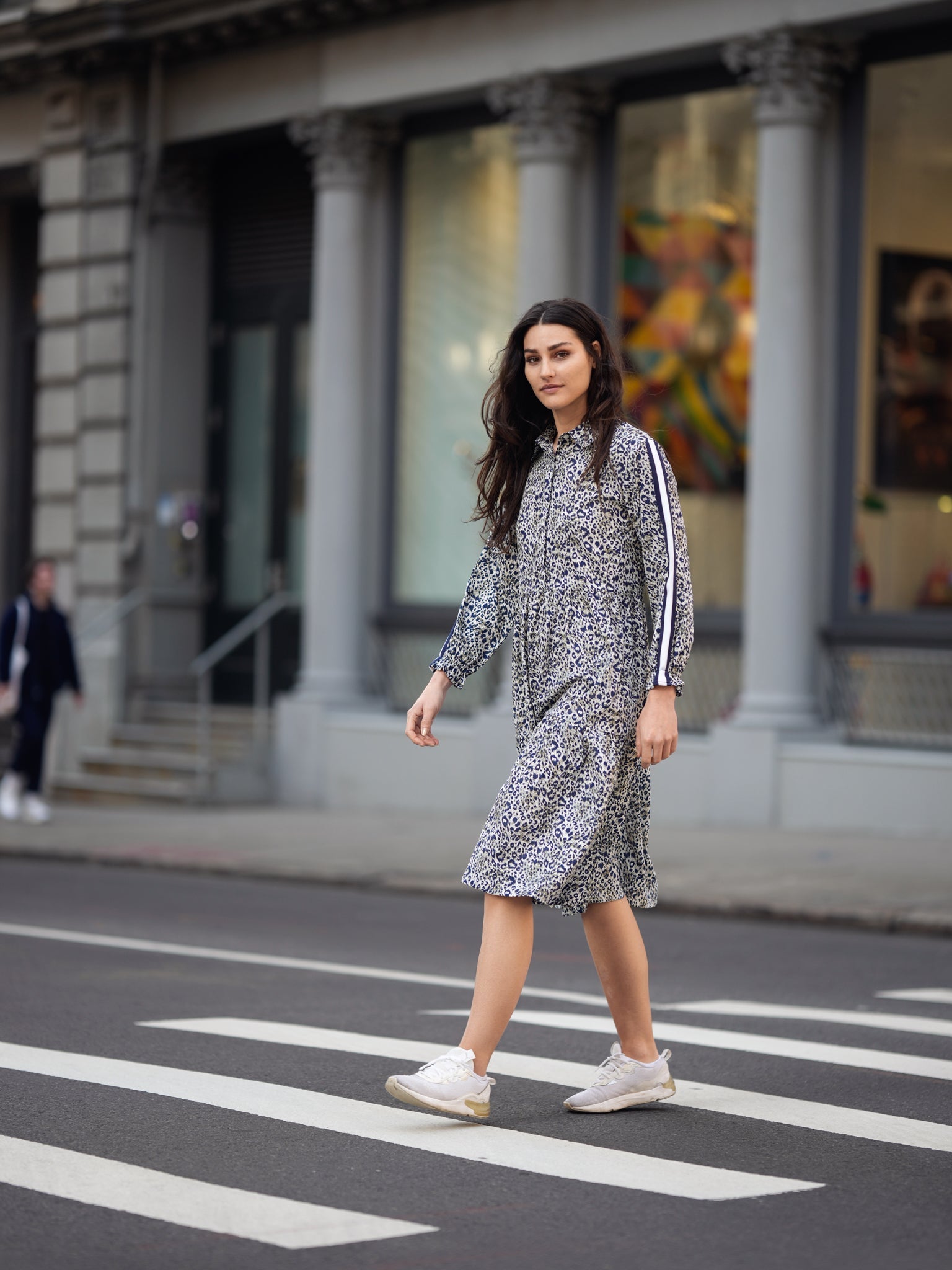 PRINTED TIERED SHIRT DRESS