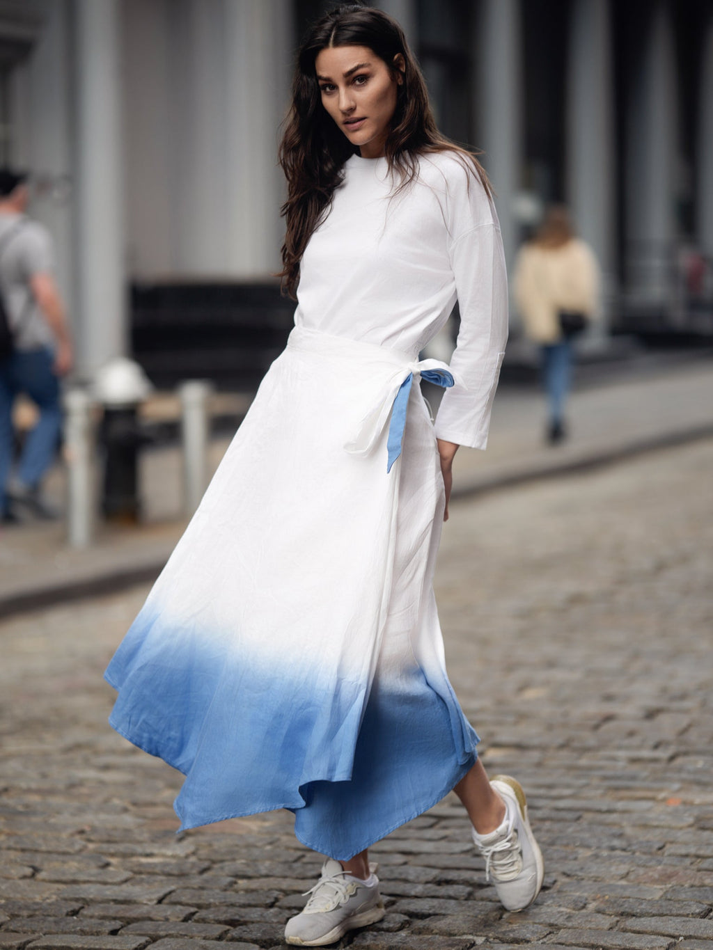 LINEN OMBRE WRAP SKIRT