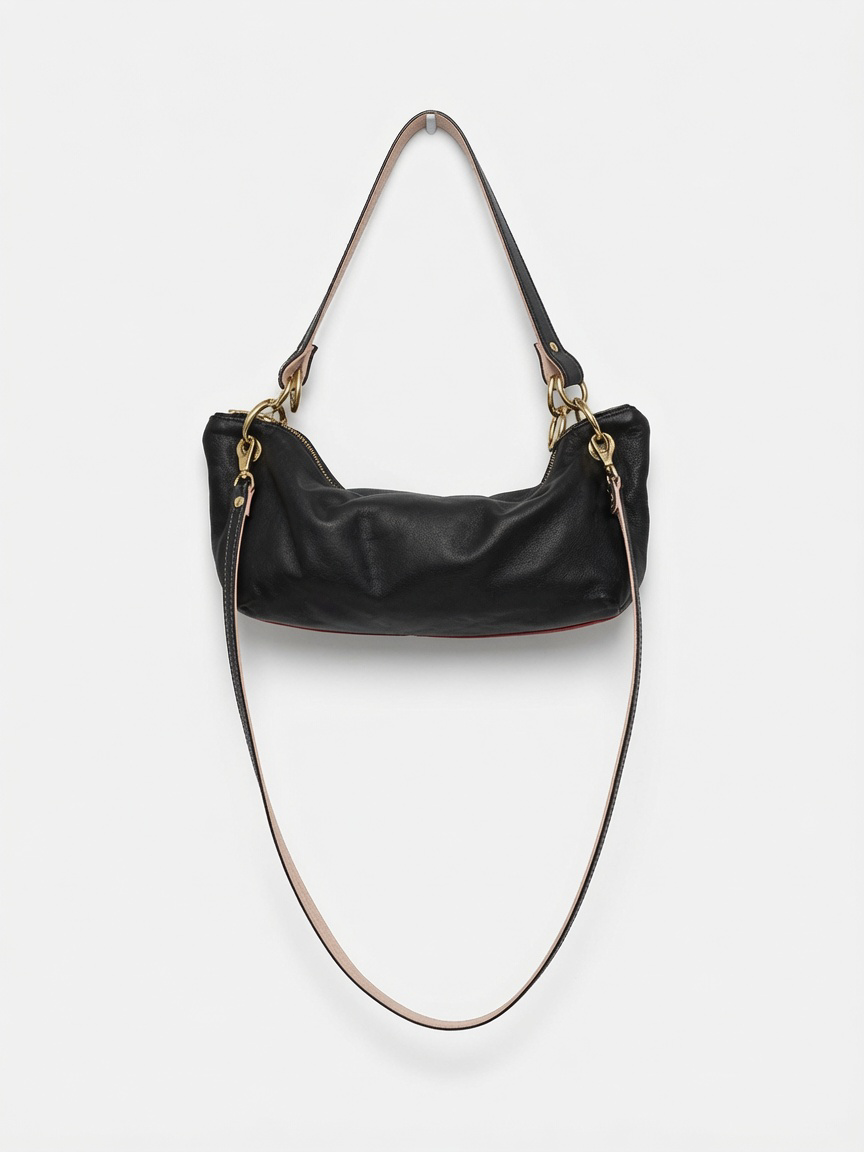 Blair-East West Shoulder Bag, Black Leather