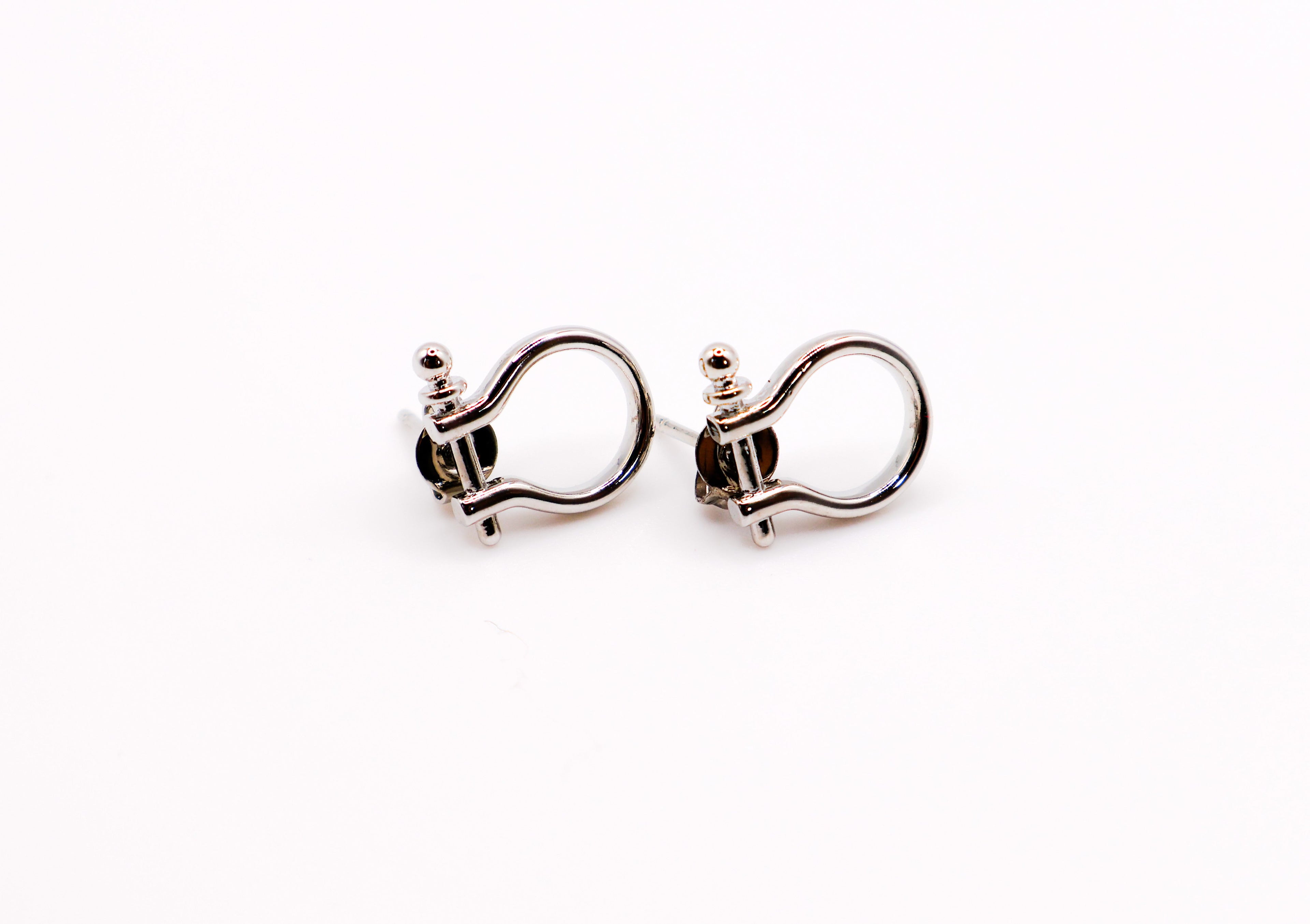 Whimsical White Gold Horseshoe Earrings