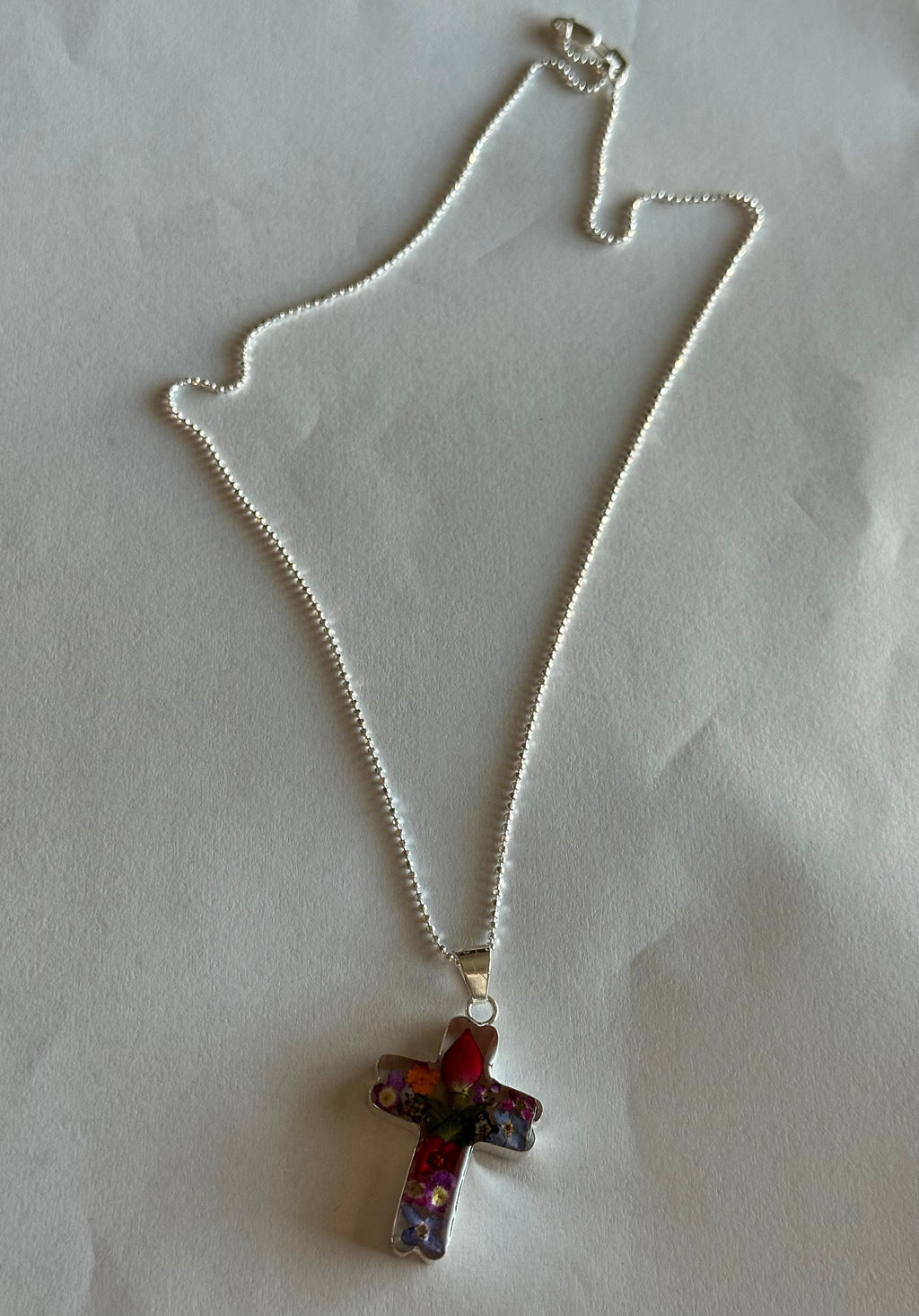 Primavera Cross Pendant Sterling Silver Necklace