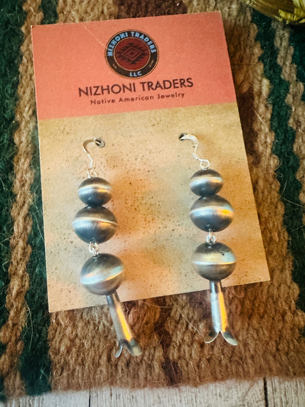 Handcrafted Sterling Silver Beaded Blossom Dangle Earrings