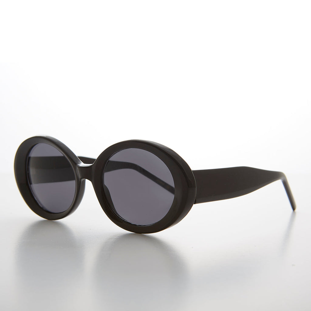 Thick Oval Mod Retro Women's Sunglass - Abby