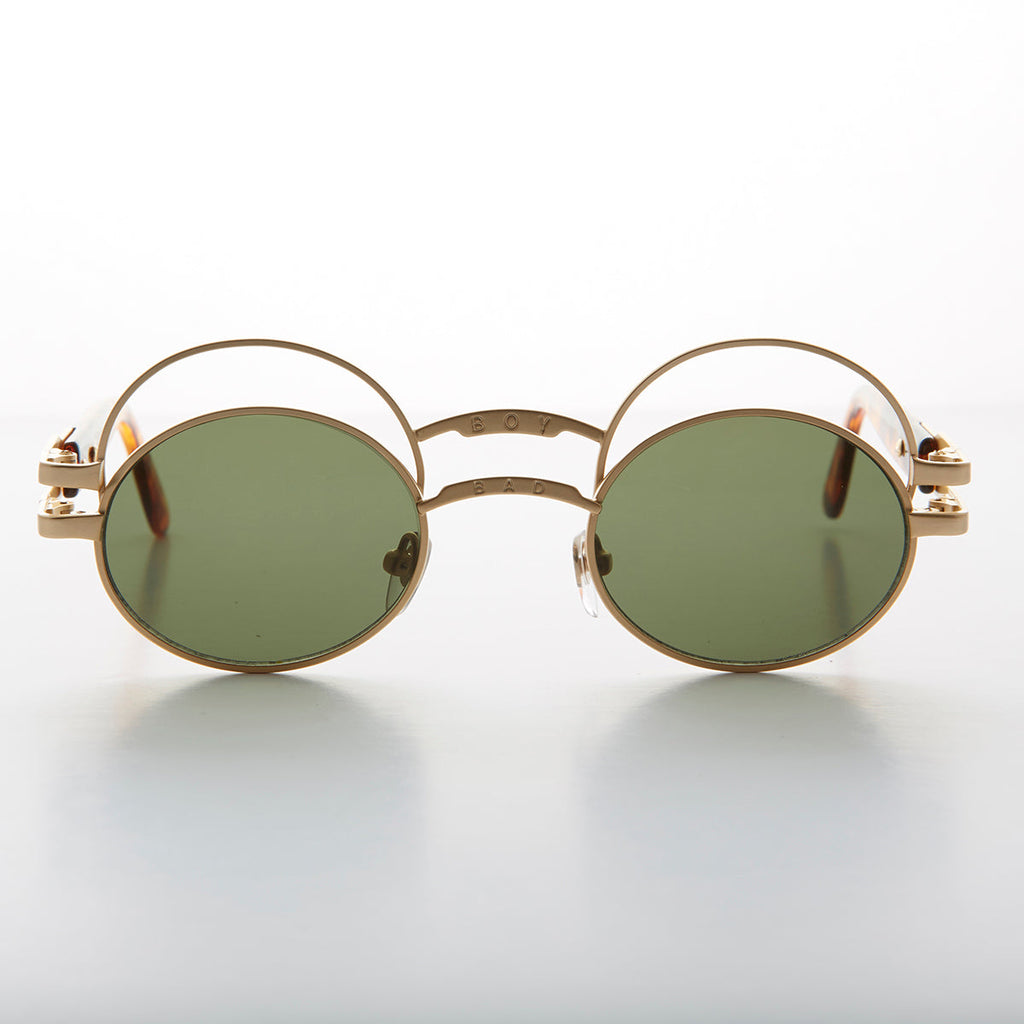 Futuristic Oval Sunglass with Double Eyelid - Ace