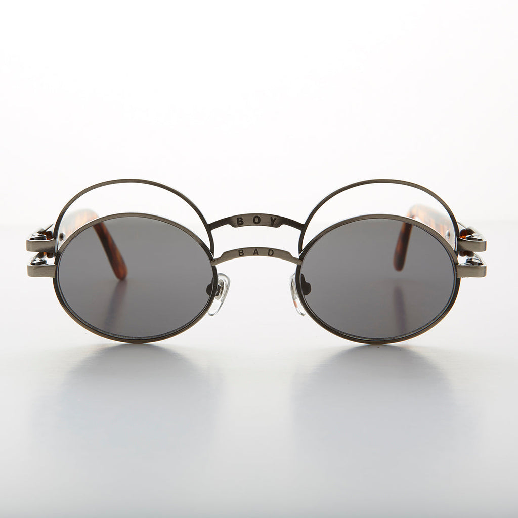 Futuristic Oval Sunglass with Double Eyelid - Ace