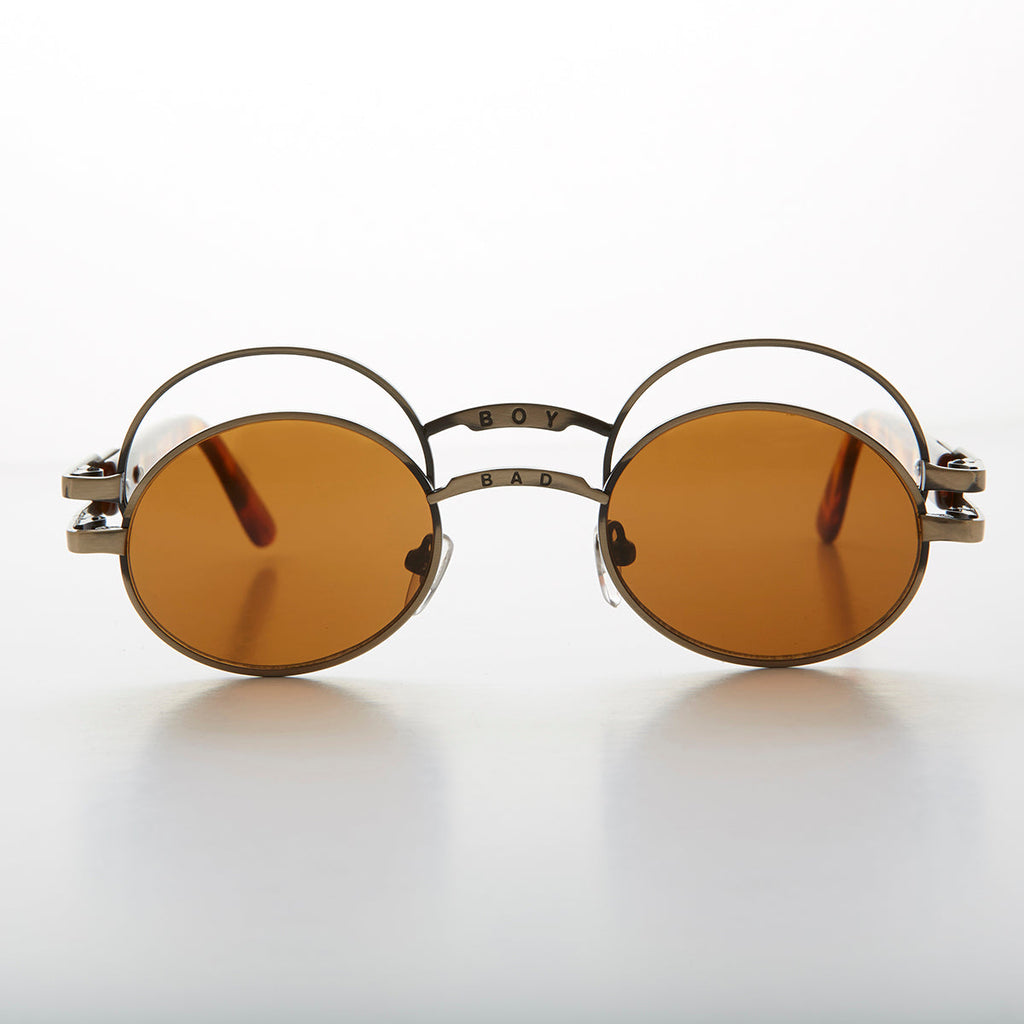 Futuristic Oval Sunglass with Double Eyelid - Ace