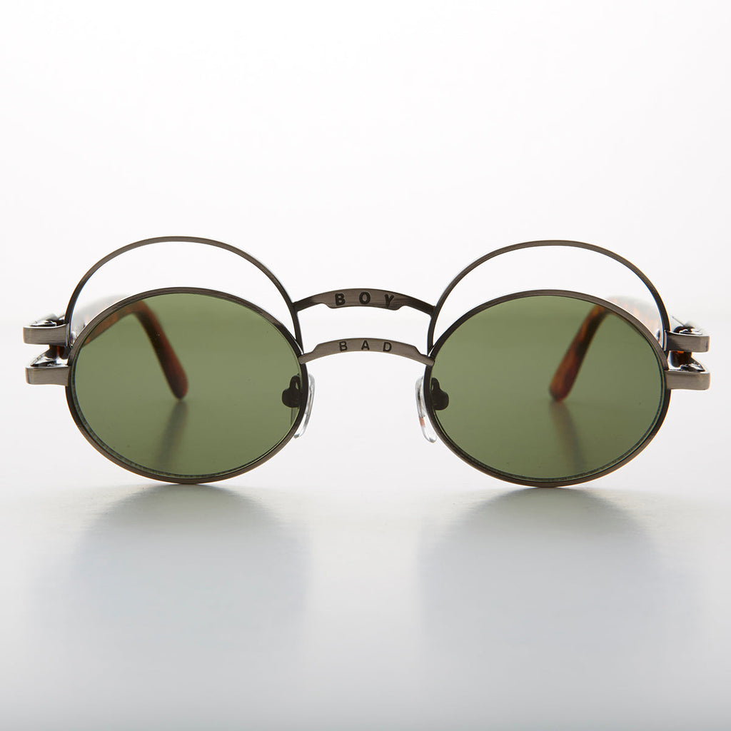 Futuristic Oval Sunglass with Double Eyelid - Ace