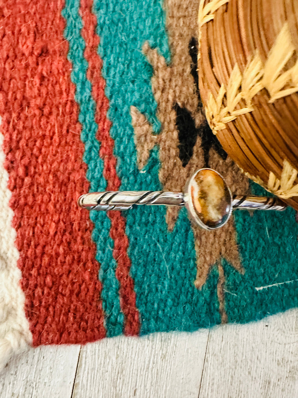 Handcrafted Sterling Silver & Spice Cuff Bracelet