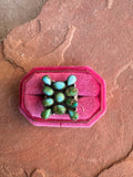 Beautiful Handmade Sonoran Mountain Turquoise And Sterling Silver Cluster Adjustable Ring