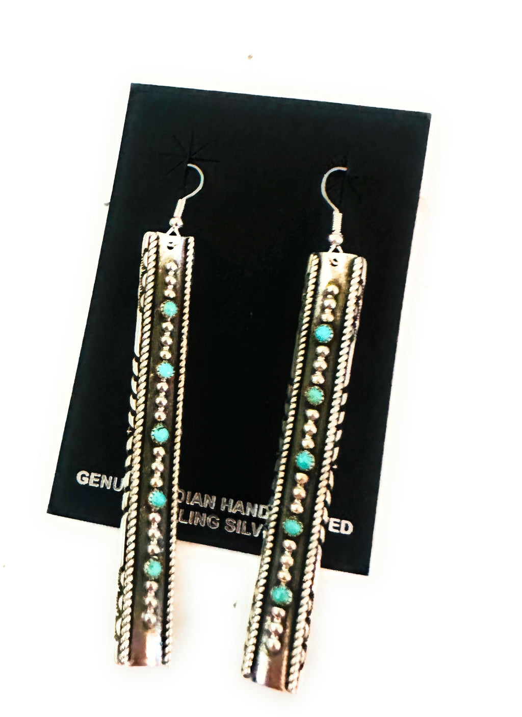 Handcrafted Turquoise & Sterling Silver Dangle Earrings