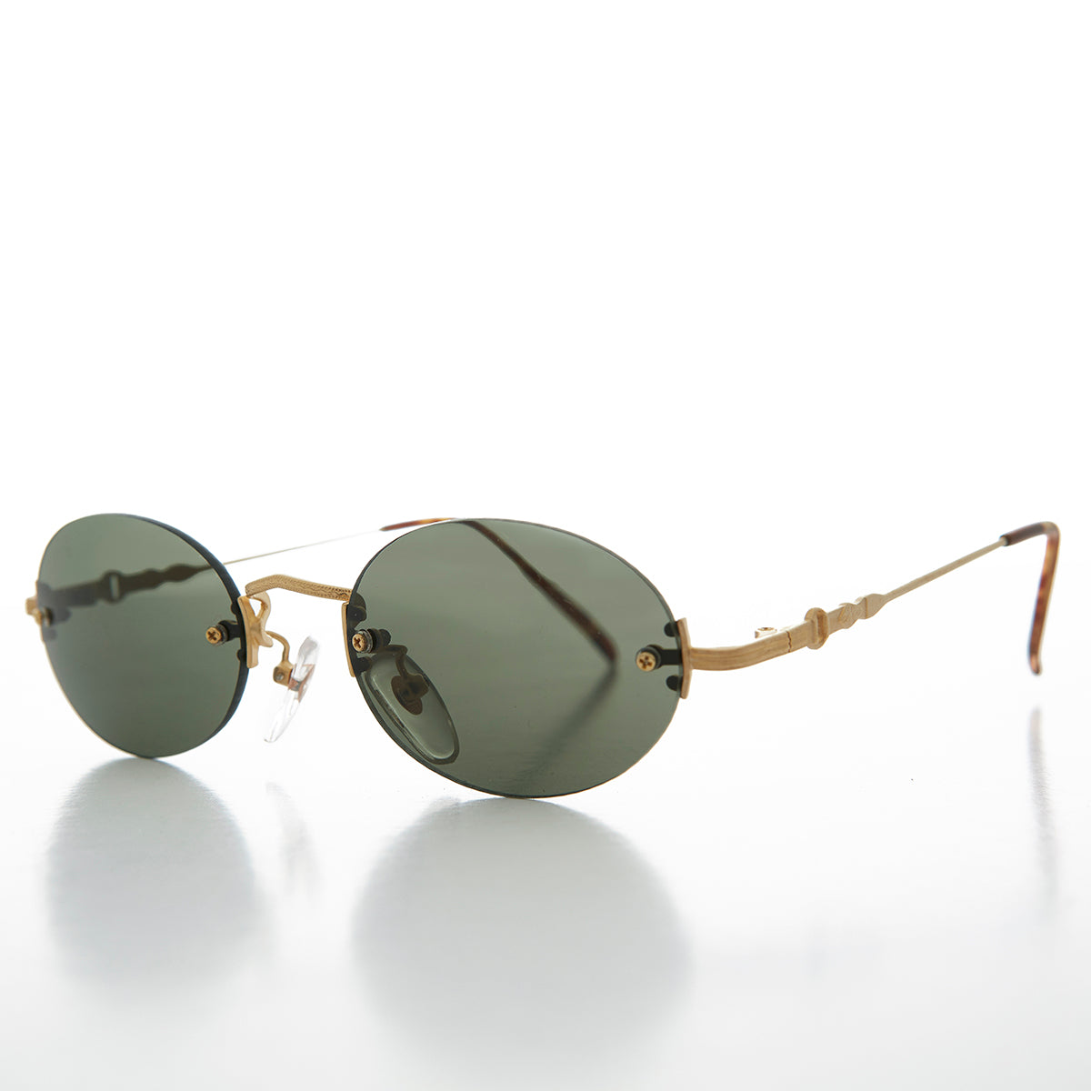 Oval Rimless Minimalistic Vintage Sunglasses - Alpha