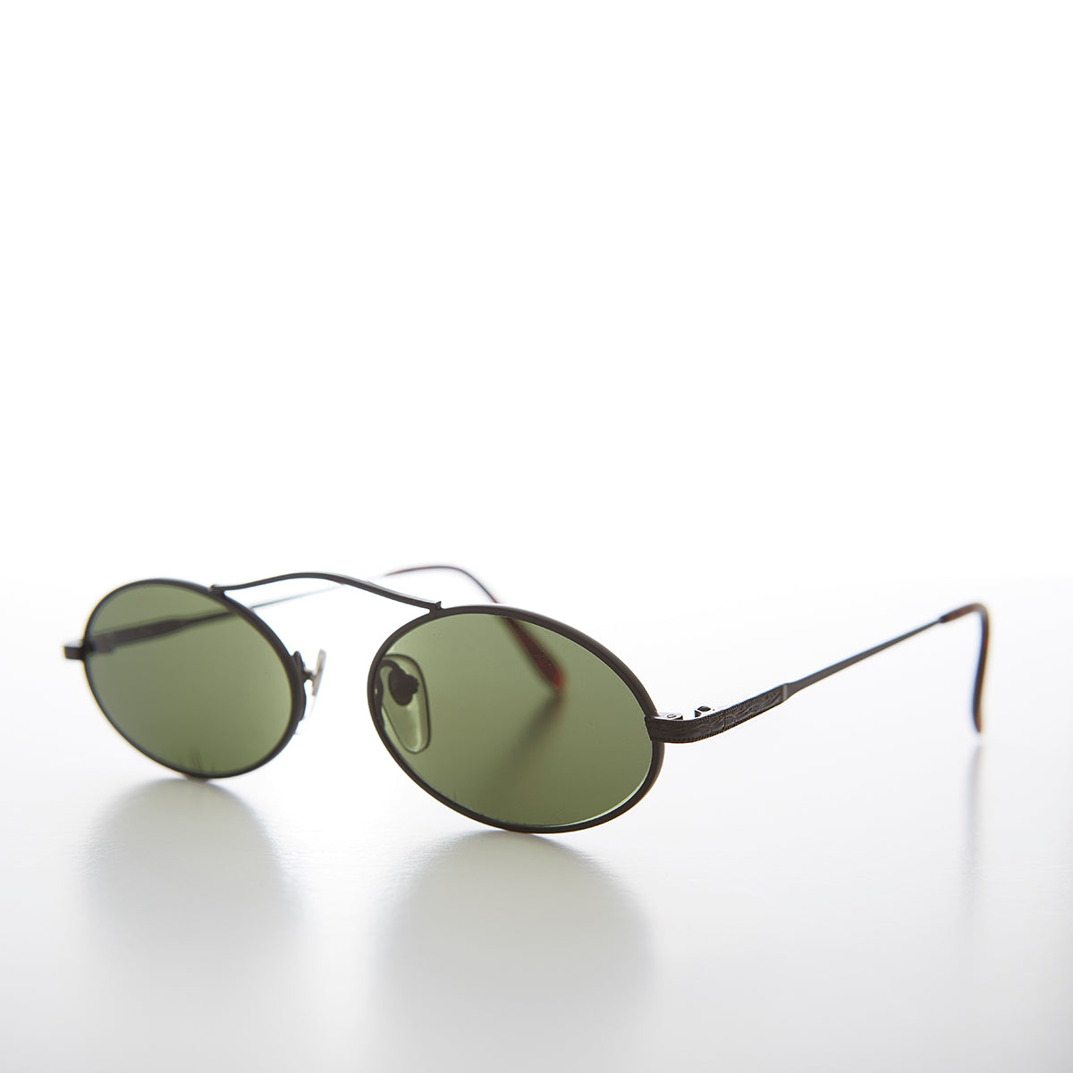 90s Oval Metal Aviator Sunglass with Floating Cross Bar - Avery