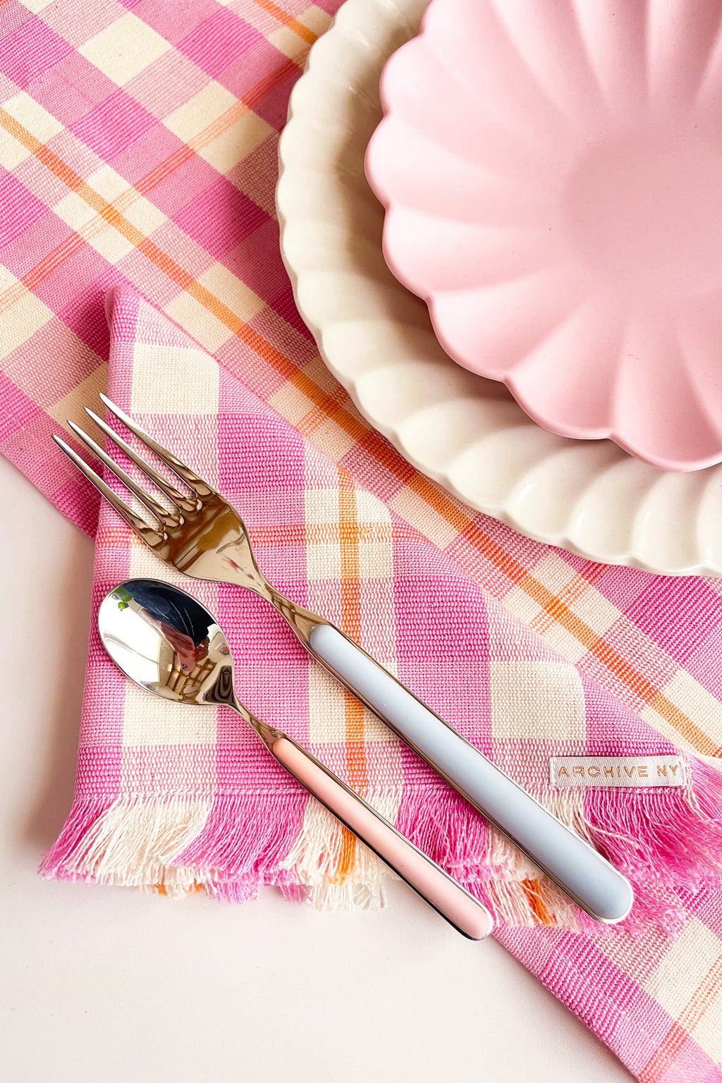 Abigail Plaid Runner in Bubblegum and Peach