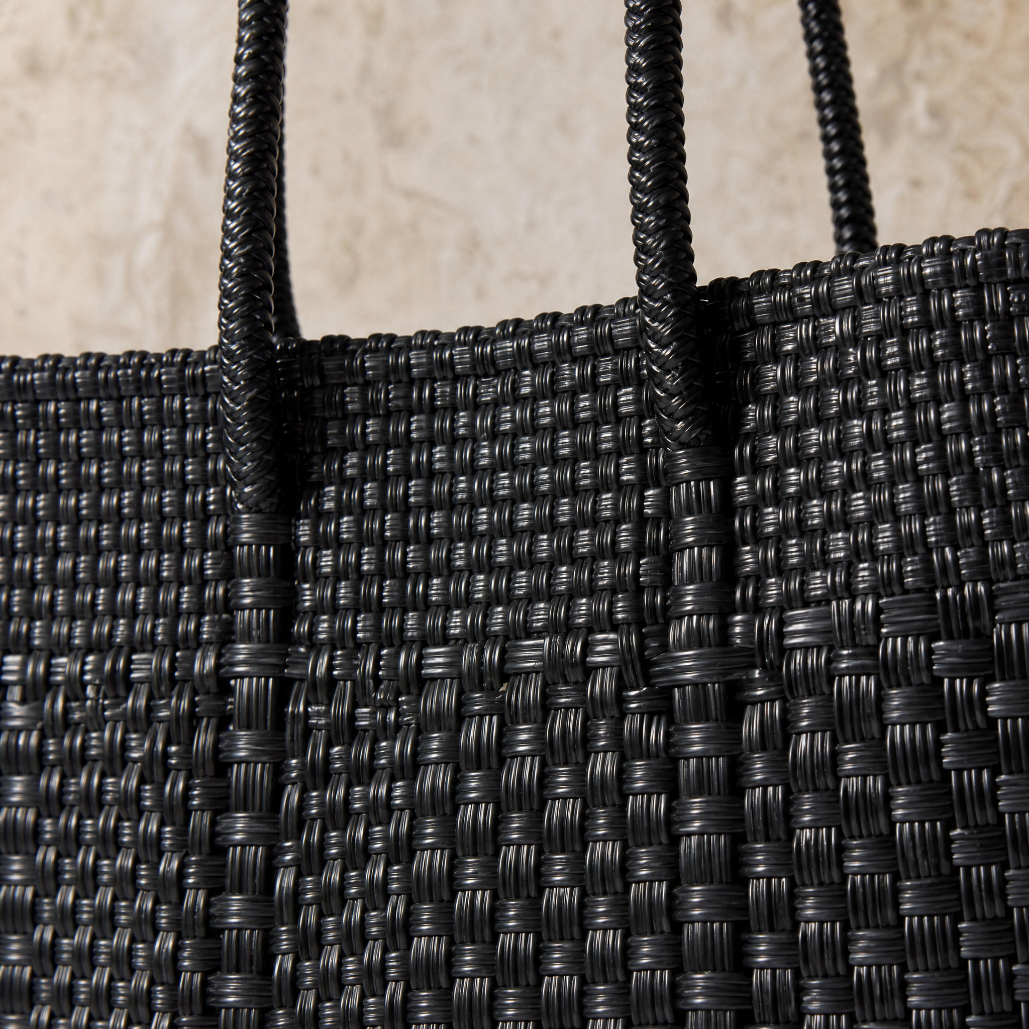 All Black Woven Super Tote