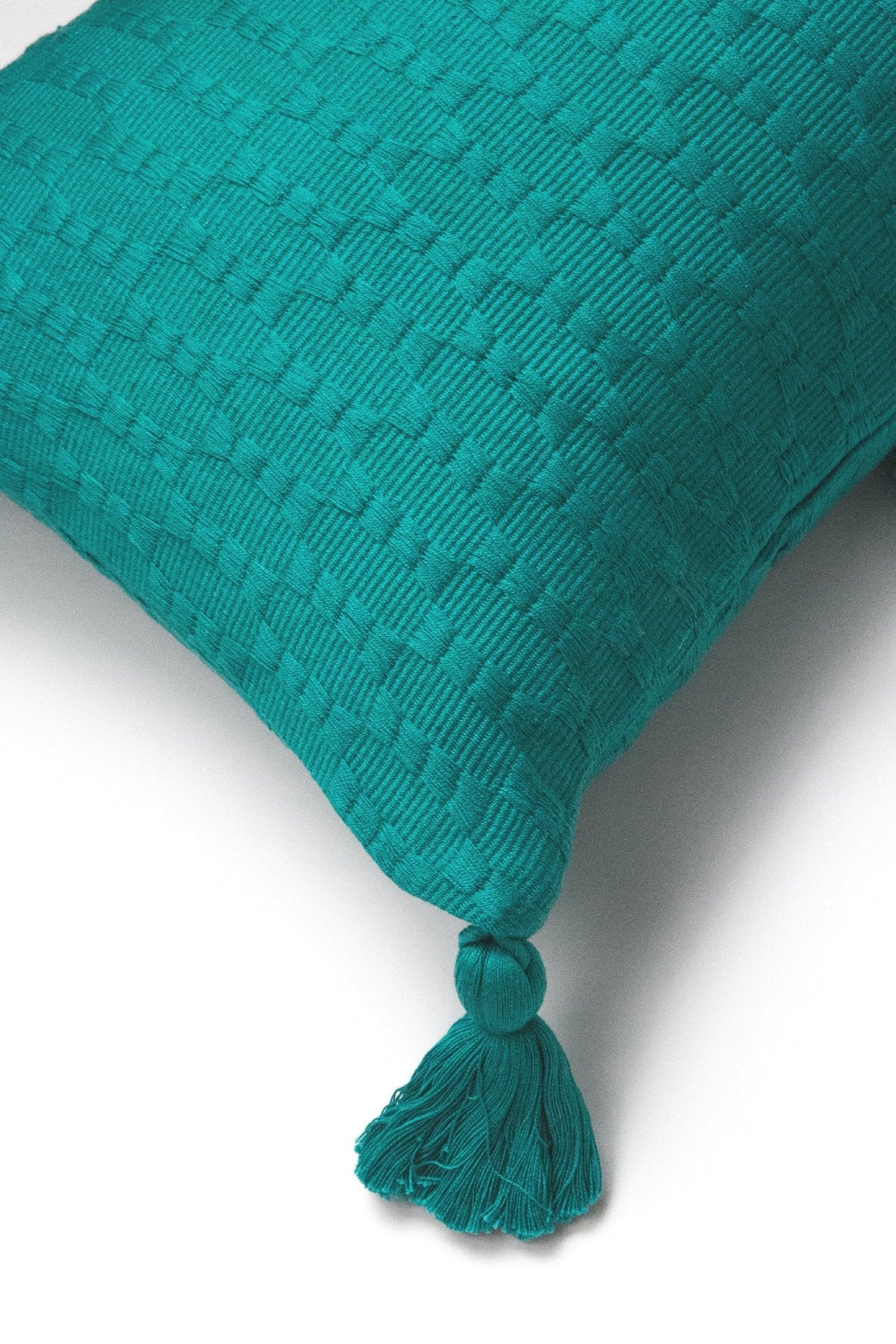Antigua Pillow - Colorblocked Pink and Orange / Jade Green