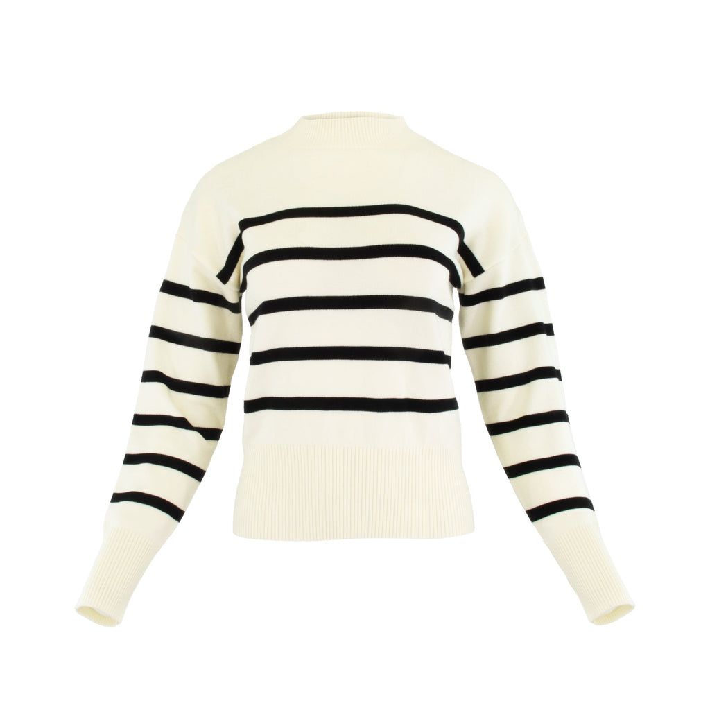 STRIPED SWEATER BLACK /IVORY
