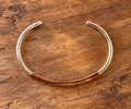 Simple Sterling Silver Cuff Bracelet w/ Copper Finish