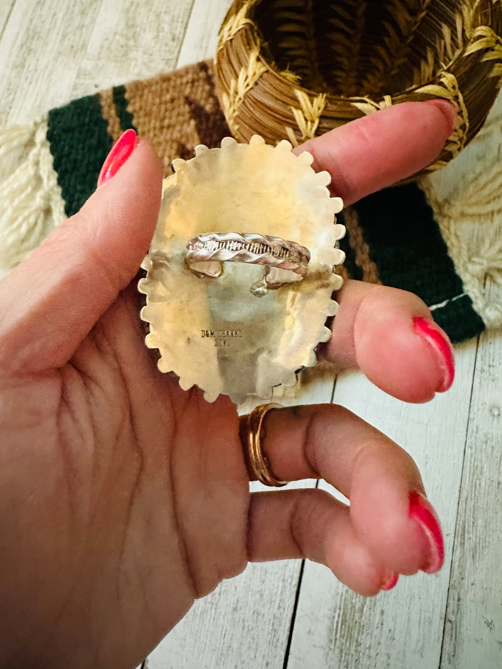 Handcrafted Turquoise & Sterling Silver Cluster Ring