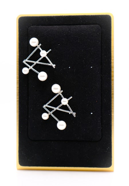 Pearlescent Futurista Earrings – Luxury Pearl Statement Earrings