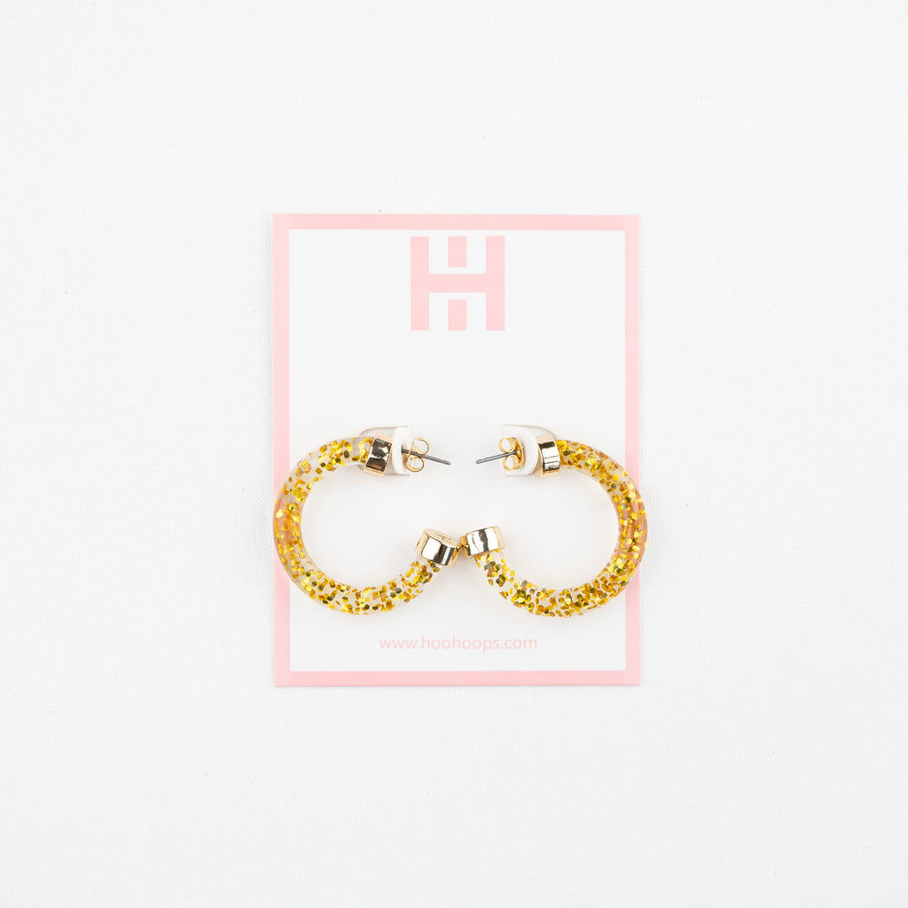 Mini Hoops - Gold Glitter