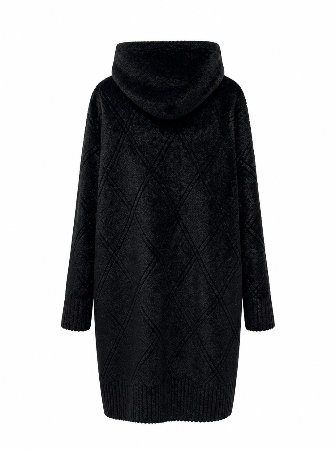 Rei Reversible Faux Fur & Suede Coat in Black/Black