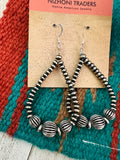 Handcrafted Sterling Silver Pearl Dangle Hoop Earrings