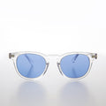 Clear Acetate Square Sunglass with Colored Lenses - Benson