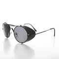 Black Steampunk Sunglass with Folding Side Shields - Bram 4