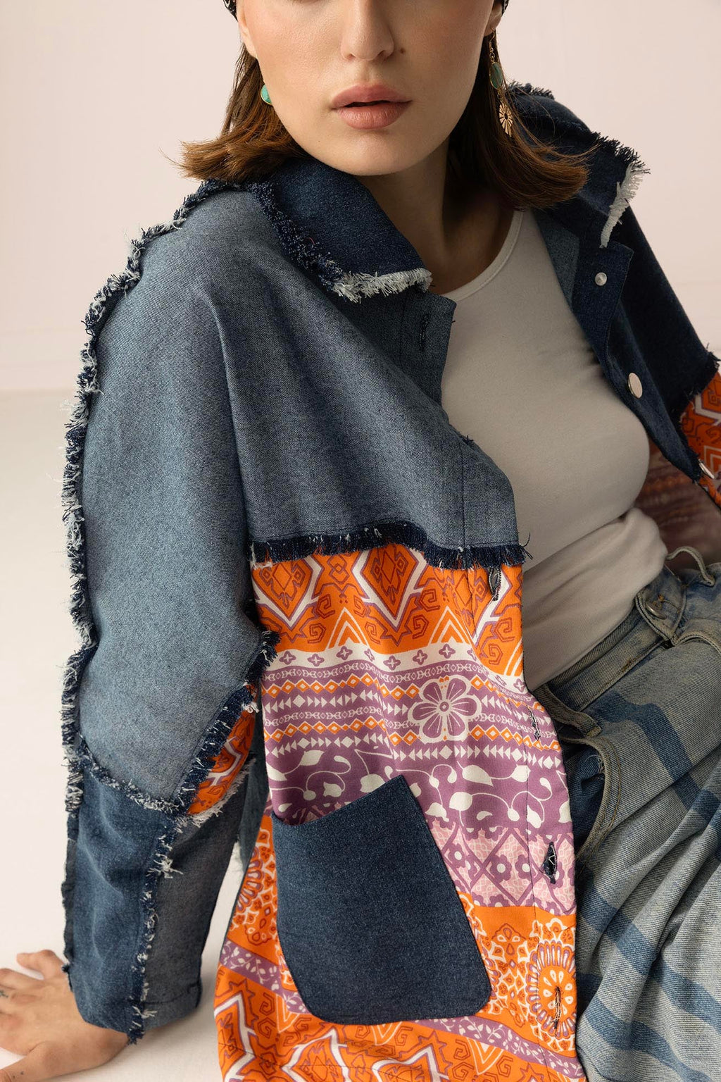 The Tessa Dune Shacket in Copper Denim