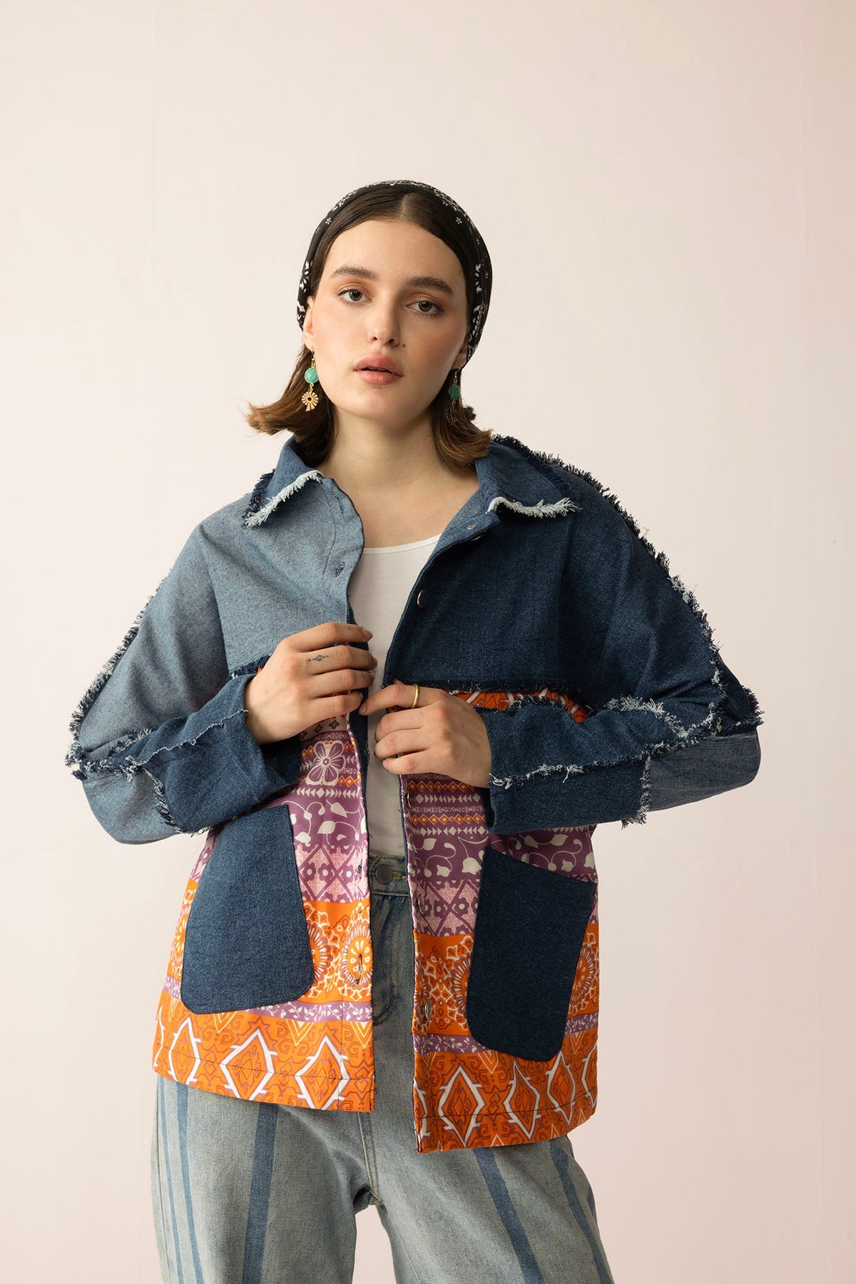 The Tessa Dune Shacket in Copper Denim