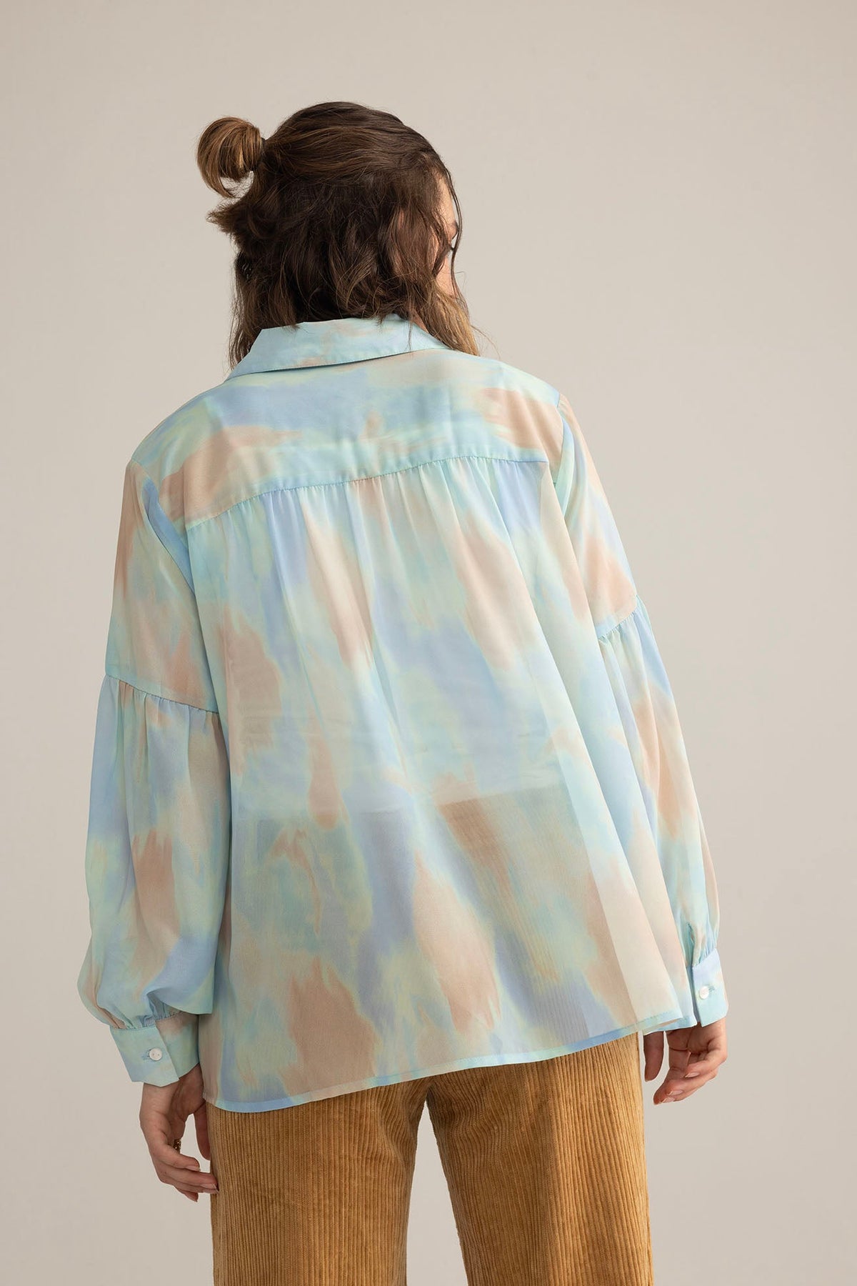 Elysia Printed Shirt in Lunar White