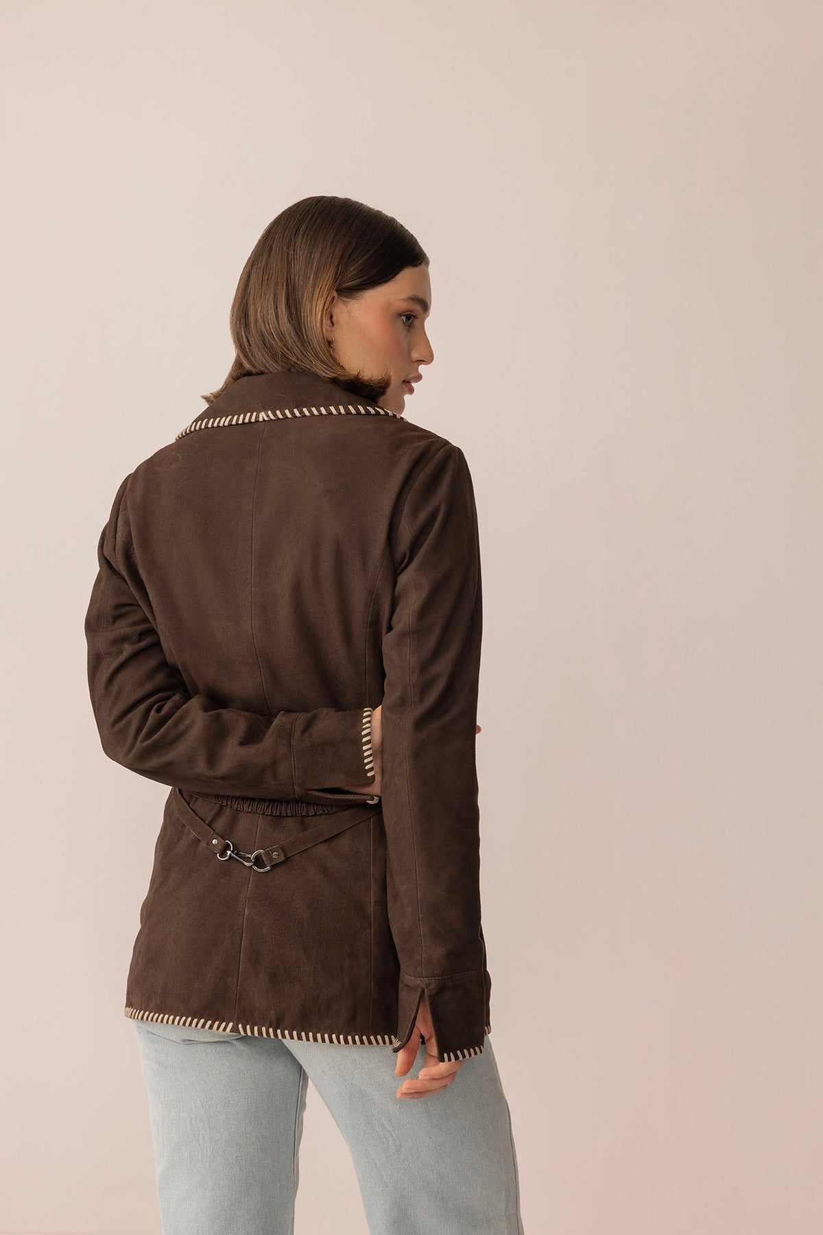 Wandering Compass Leather Jacket in Sierra Black