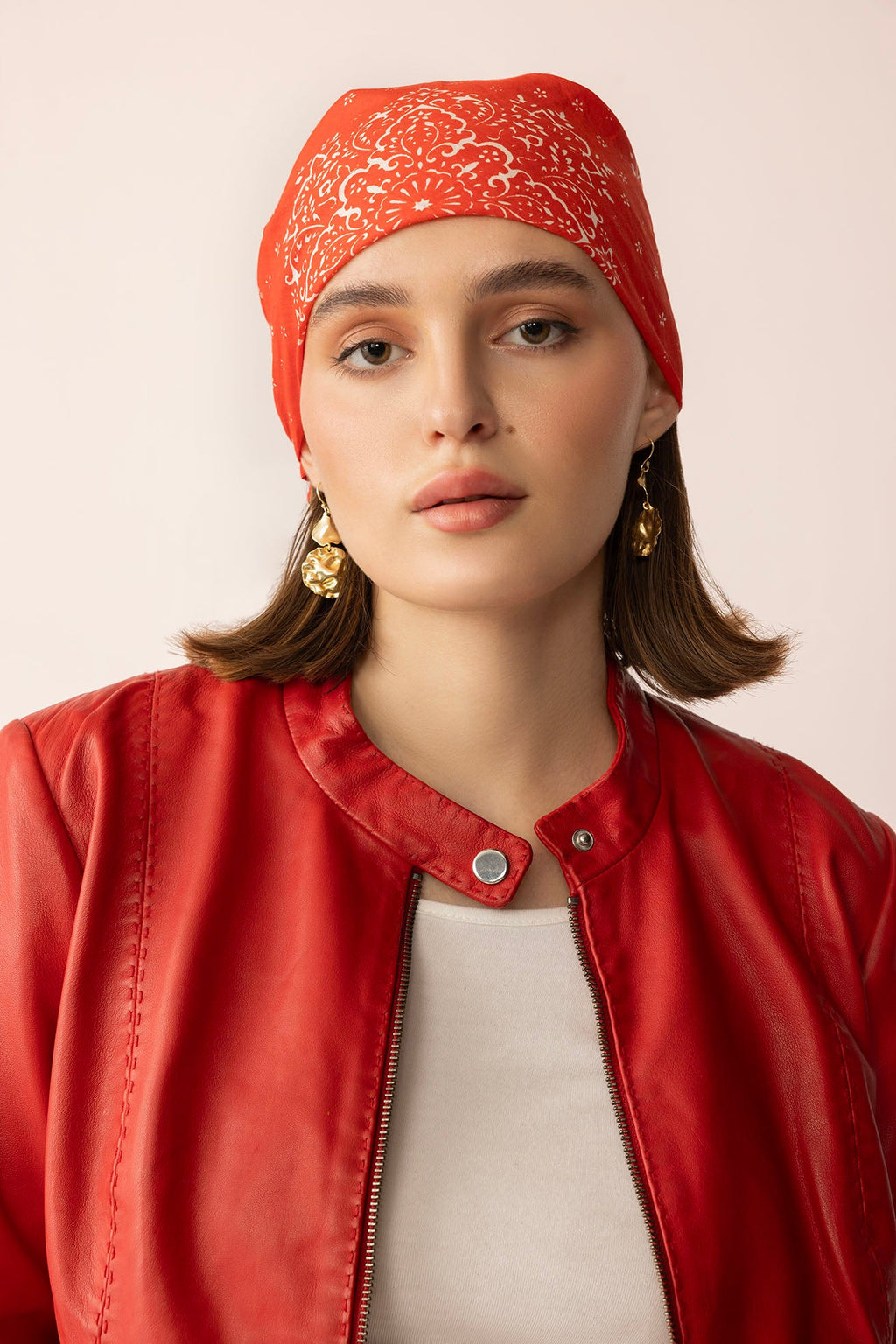 Fireline Femme Leather Jacket in Red Ember