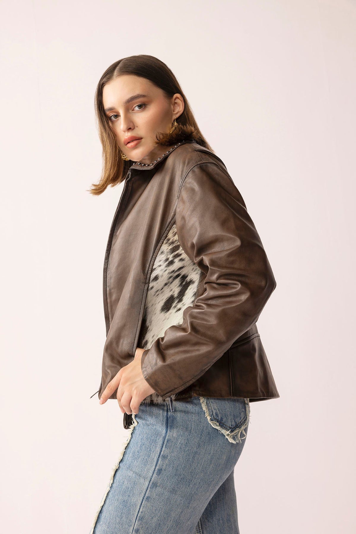 Emberhide Leather Jacket in Buckle Brown