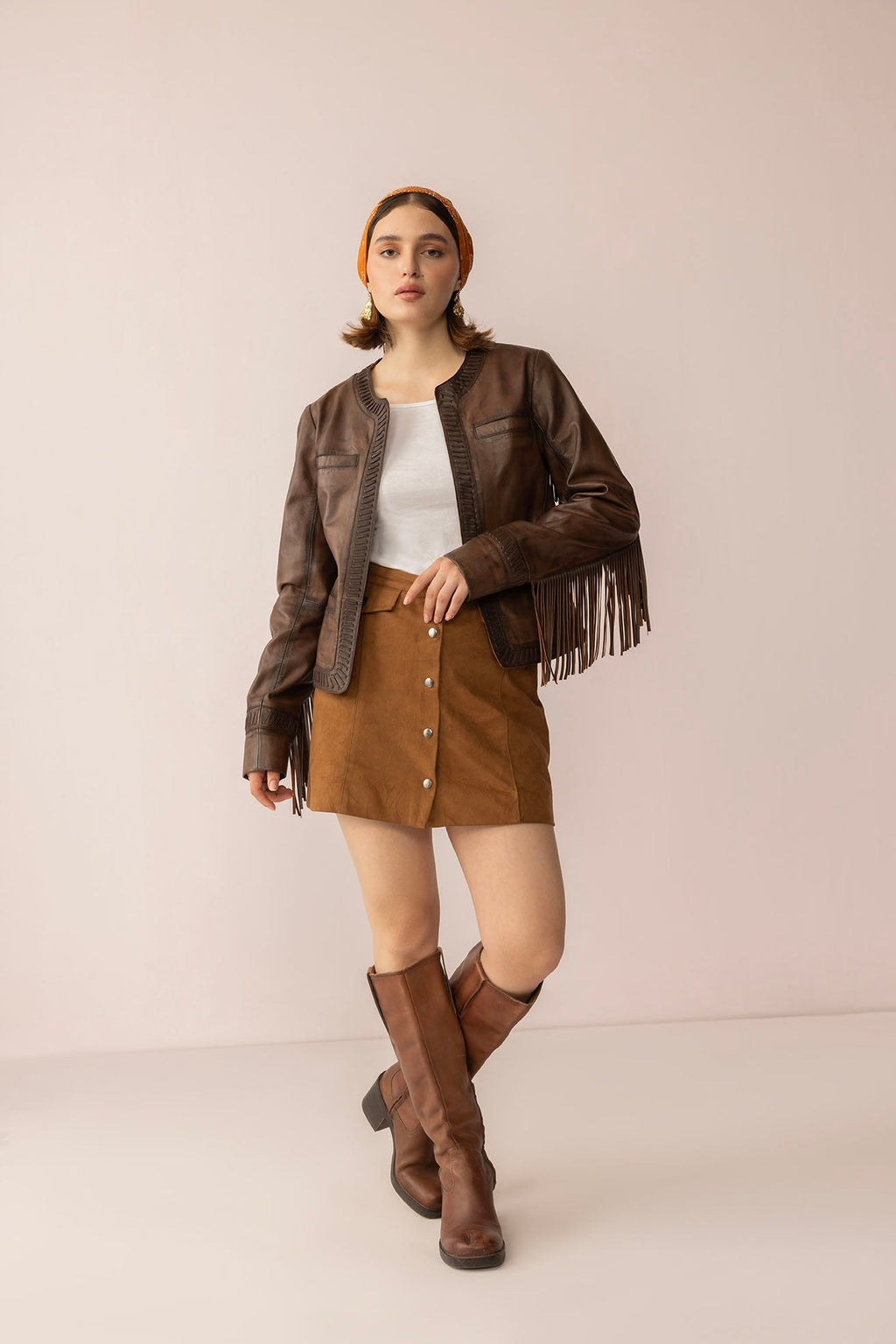 The Outlaw Edit Leather Jacket in Dusk Brown