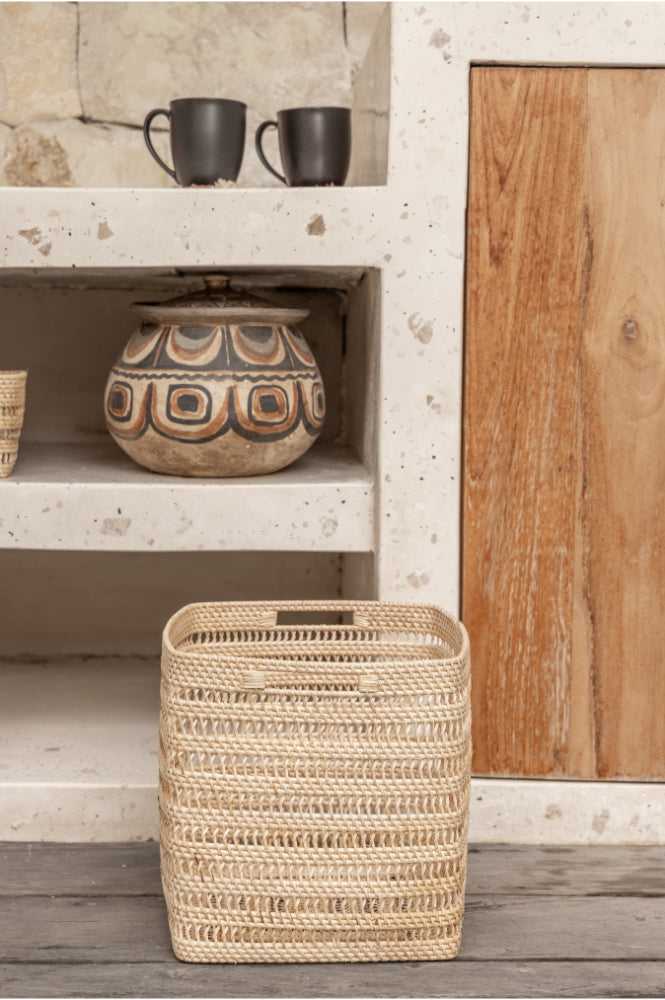 Woven Rattan Cube Storage Baskets