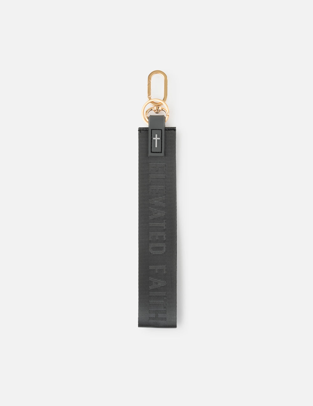 Black Oversized Logo Keychain