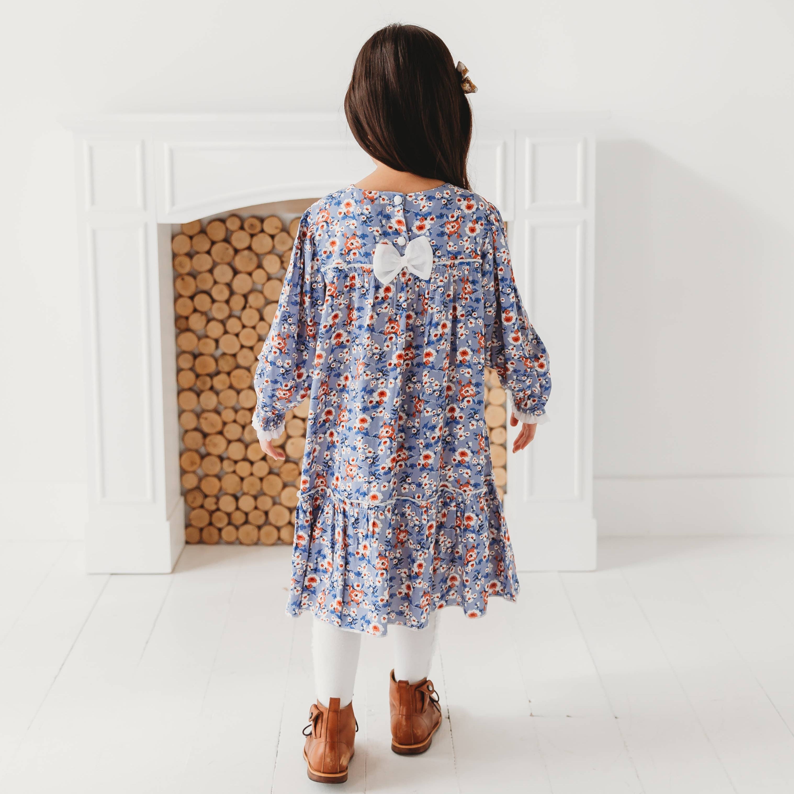 Blue Printed Flared Dress