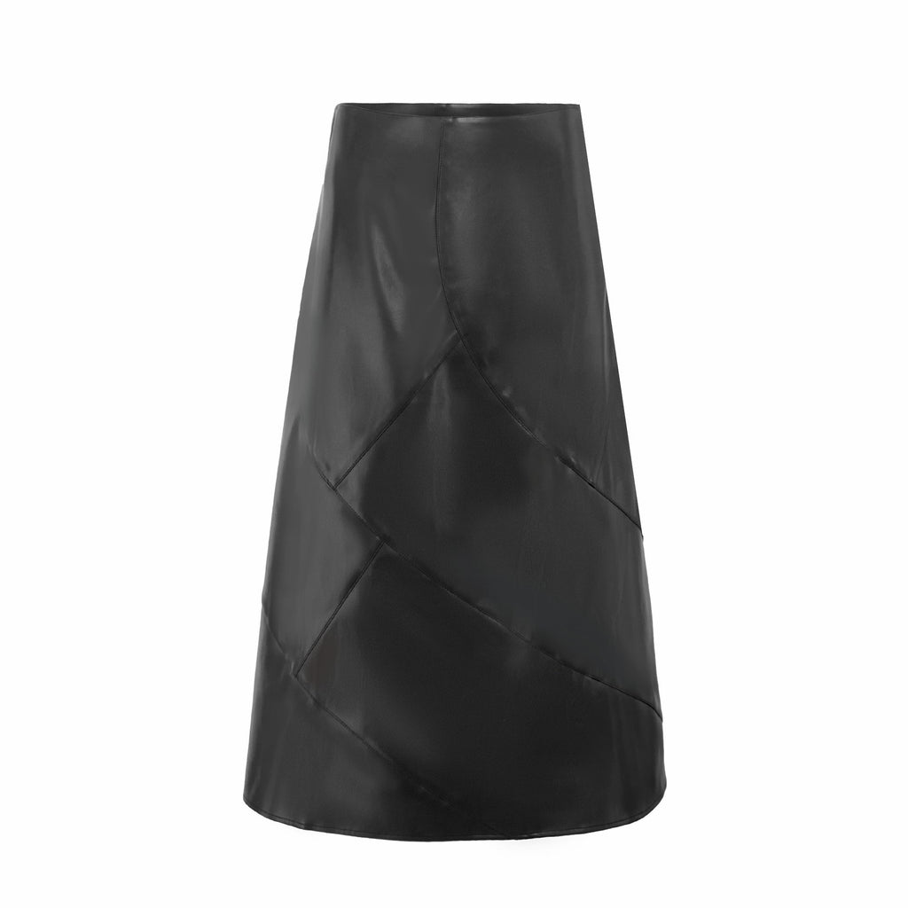 LEATHER SEAM SKIRT