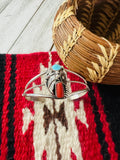 Handcrafted Turquoise, Coral & Sterling Silver Cuff Bracelet