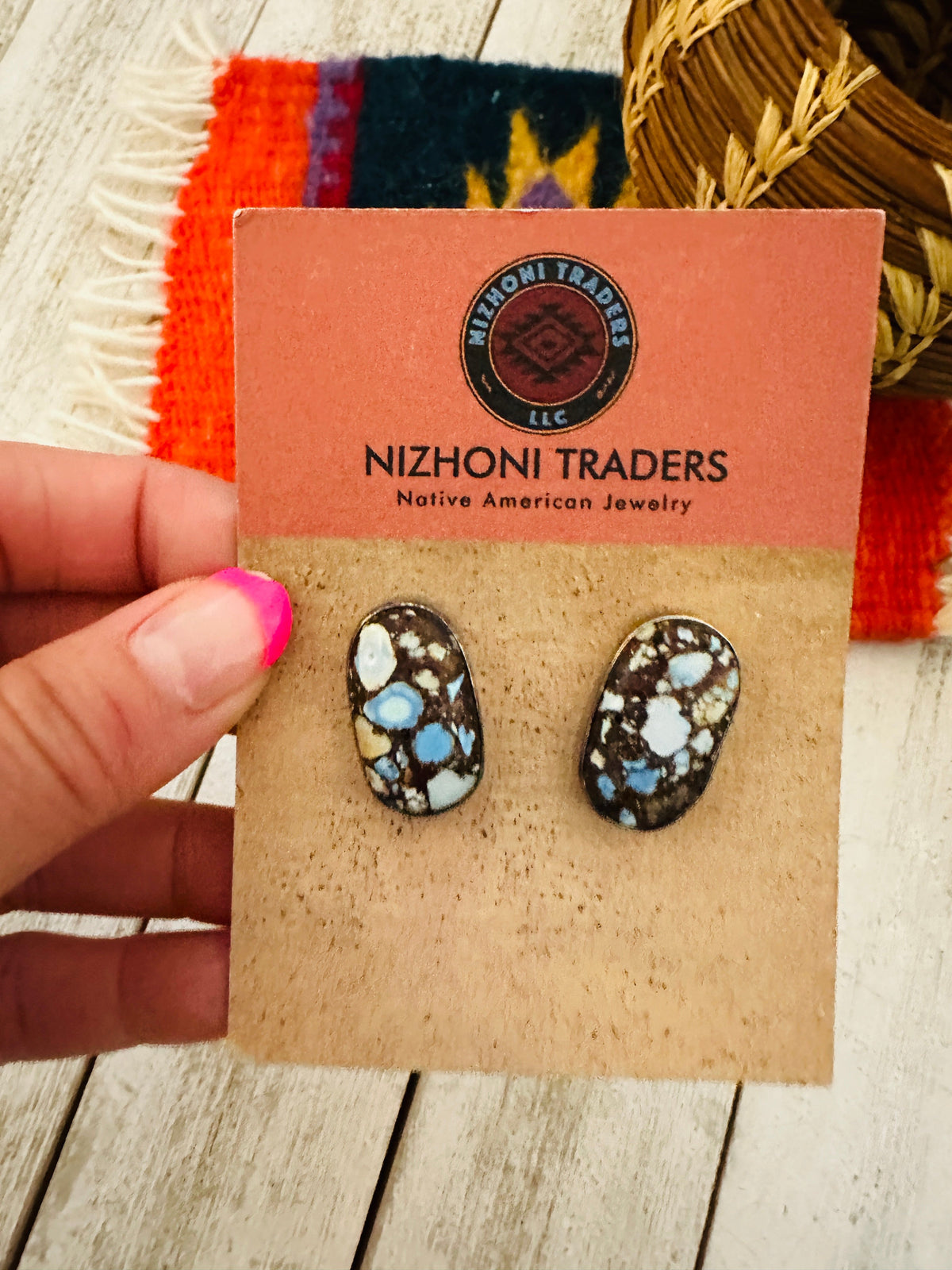 Handcrafted Golden Hills Turquoise & Sterling Silver Post Earrings