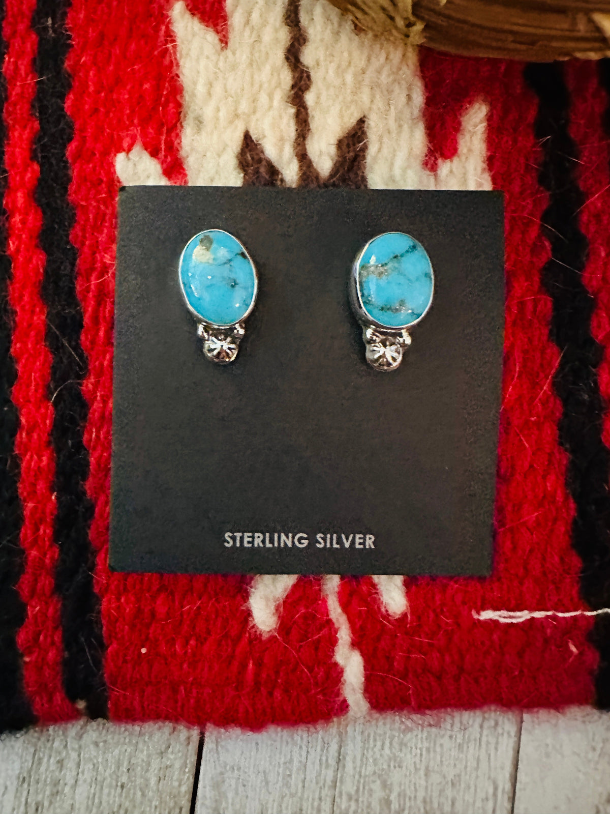 Sterling Silver & Morenci Turquoise Stud Post Earrings
